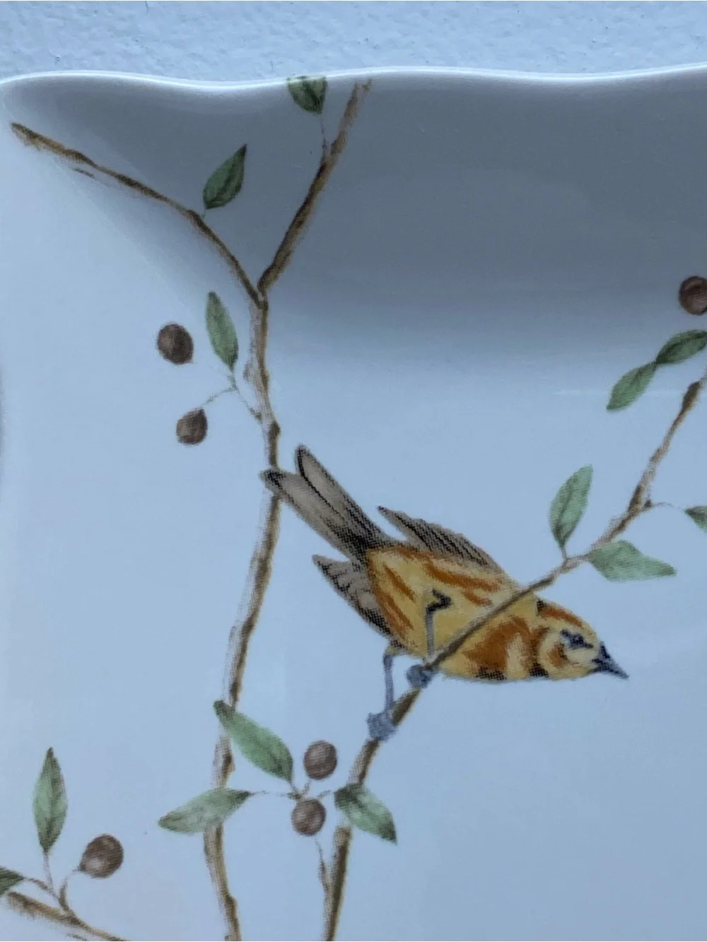 Bird Trinket Dish 222 Fifth EARLY BIRD Appetizer Plate yellow Songbird 5.25